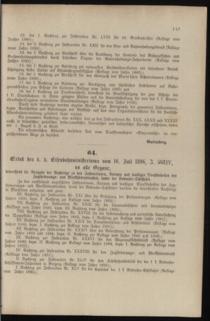 Verordnungs- und Anzeige-Blatt der k.k. General-Direction der österr. Staatsbahnen 18960718 Seite: 11