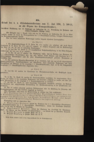 Verordnungs- und Anzeige-Blatt der k.k. General-Direction der österr. Staatsbahnen 18960718 Seite: 15