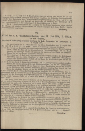 Verordnungs- und Anzeige-Blatt der k.k. General-Direction der österr. Staatsbahnen 18960718 Seite: 17