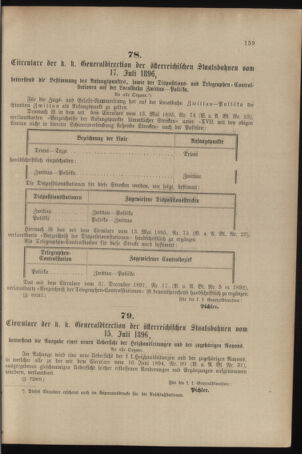 Verordnungs- und Anzeige-Blatt der k.k. General-Direction der österr. Staatsbahnen 18960718 Seite: 23