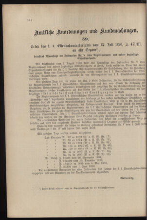 Verordnungs- und Anzeige-Blatt der k.k. General-Direction der österr. Staatsbahnen 18960718 Seite: 6