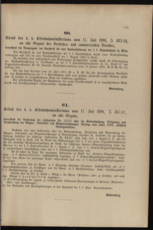 Verordnungs- und Anzeige-Blatt der k.k. General-Direction der österr. Staatsbahnen 18960718 Seite: 9