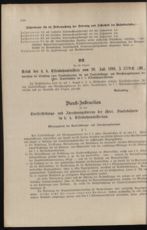 Verordnungs- und Anzeige-Blatt der k.k. General-Direction der österr. Staatsbahnen 18960730 Seite: 40