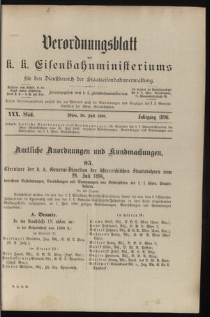 Verordnungs- und Anzeige-Blatt der k.k. General-Direction der österr. Staatsbahnen 18960730 Seite: 65