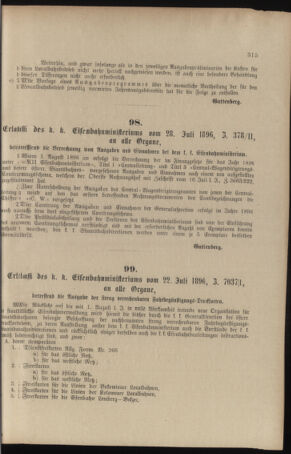 Verordnungs- und Anzeige-Blatt der k.k. General-Direction der österr. Staatsbahnen 18960731 Seite: 3