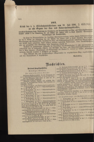 Verordnungs- und Anzeige-Blatt der k.k. General-Direction der österr. Staatsbahnen 18960731 Seite: 6