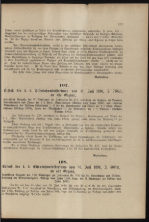 Verordnungs- und Anzeige-Blatt der k.k. General-Direction der österr. Staatsbahnen 18960815 Seite: 5