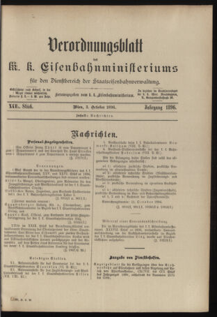 Verordnungs- und Anzeige-Blatt der k.k. General-Direction der österr. Staatsbahnen 18961003 Seite: 1