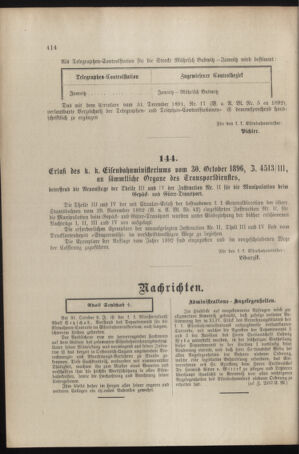 Verordnungs- und Anzeige-Blatt der k.k. General-Direction der österr. Staatsbahnen 18961106 Seite: 8