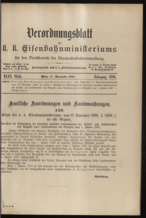 Verordnungs- und Anzeige-Blatt der k.k. General-Direction der österr. Staatsbahnen 18961128 Seite: 1