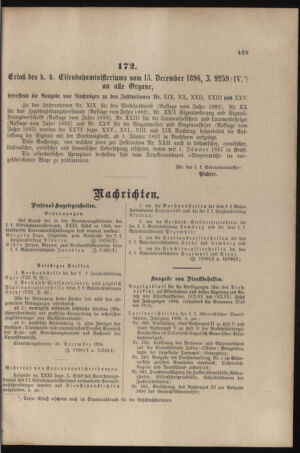 Verordnungs- und Anzeige-Blatt der k.k. General-Direction der österr. Staatsbahnen 18961223 Seite: 7