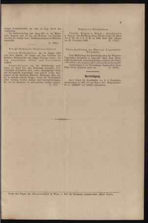 Verordnungs- und Anzeige-Blatt der k.k. General-Direction der österr. Staatsbahnen 18970109 Seite: 5