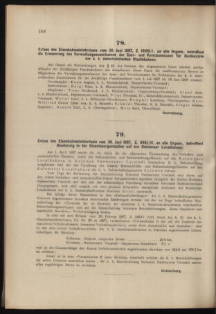 Verordnungs- und Anzeige-Blatt der k.k. General-Direction der österr. Staatsbahnen 18970710 Seite: 2