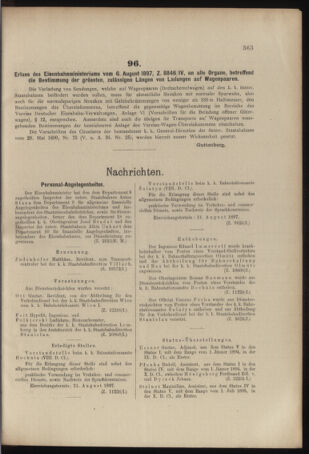 Verordnungs- und Anzeige-Blatt der k.k. General-Direction der österr. Staatsbahnen 18970814 Seite: 5