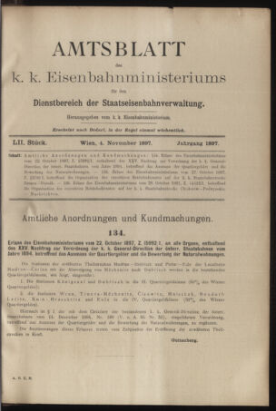 Verordnungs- und Anzeige-Blatt der k.k. General-Direction der österr. Staatsbahnen 18971104 Seite: 1