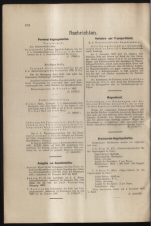 Verordnungs- und Anzeige-Blatt der k.k. General-Direction der österr. Staatsbahnen 18971120 Seite: 2