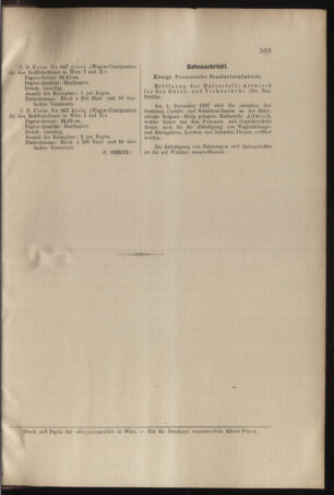 Verordnungs- und Anzeige-Blatt der k.k. General-Direction der österr. Staatsbahnen 18971120 Seite: 3