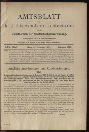 Verordnungs- und Anzeige-Blatt der k.k. General-Direction der österr. Staatsbahnen 18971231 Seite: 1