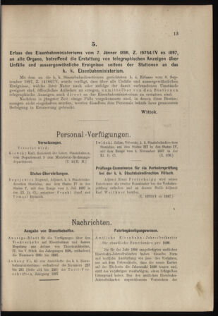 Verordnungs- und Anzeige-Blatt der k.k. General-Direction der österr. Staatsbahnen 18980115 Seite: 3