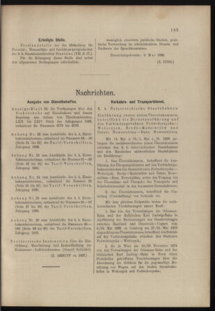 Verordnungs- und Anzeige-Blatt der k.k. General-Direction der österr. Staatsbahnen 18980423 Seite: 7