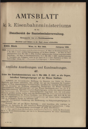 Verordnungs- und Anzeige-Blatt der k.k. General-Direction der österr. Staatsbahnen 18980514 Seite: 1