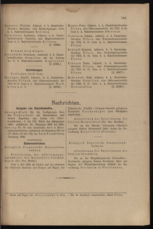 Verordnungs- und Anzeige-Blatt der k.k. General-Direction der österr. Staatsbahnen 18980630 Seite: 9