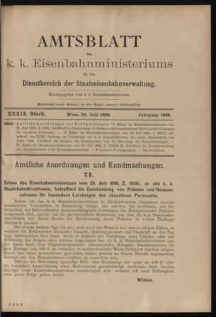 Verordnungs- und Anzeige-Blatt der k.k. General-Direction der österr. Staatsbahnen