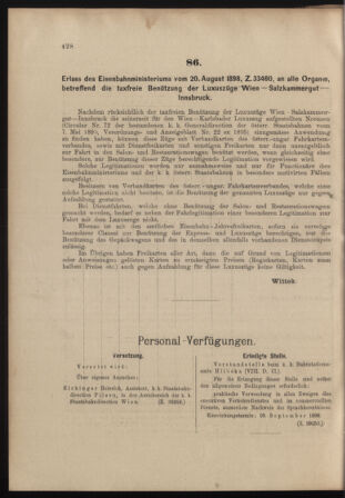 Verordnungs- und Anzeige-Blatt der k.k. General-Direction der österr. Staatsbahnen 18980903 Seite: 8