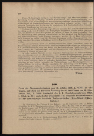 Verordnungs- und Anzeige-Blatt der k.k. General-Direction der österr. Staatsbahnen 18981021 Seite: 2