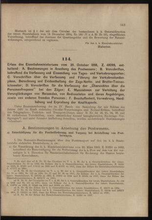 Verordnungs- und Anzeige-Blatt der k.k. General-Direction der österr. Staatsbahnen 18981112 Seite: 3