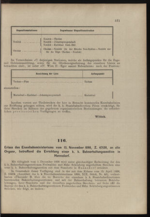 Verordnungs- und Anzeige-Blatt der k.k. General-Direction der österr. Staatsbahnen 18981119 Seite: 7