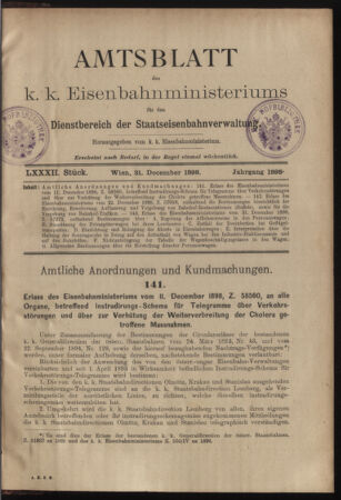 Verordnungs- und Anzeige-Blatt der k.k. General-Direction der österr. Staatsbahnen 18981231 Seite: 17