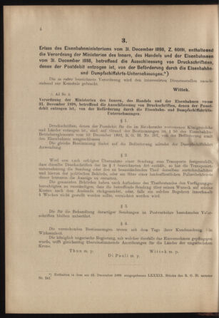 Verordnungs- und Anzeige-Blatt der k.k. General-Direction der österr. Staatsbahnen 18990107 Seite: 4