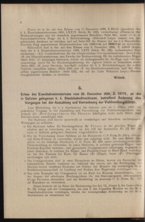 Verordnungs- und Anzeige-Blatt der k.k. General-Direction der österr. Staatsbahnen 18990107 Seite: 6