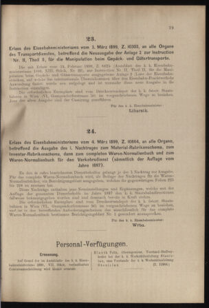 Verordnungs- und Anzeige-Blatt der k.k. General-Direction der österr. Staatsbahnen 18990318 Seite: 3