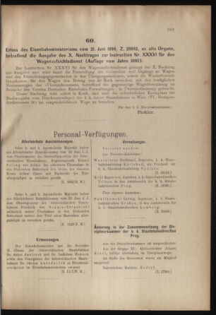 Verordnungs- und Anzeige-Blatt der k.k. General-Direction der österr. Staatsbahnen 18990701 Seite: 3