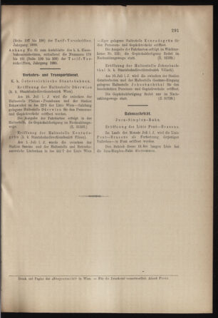 Verordnungs- und Anzeige-Blatt der k.k. General-Direction der österr. Staatsbahnen 18990708 Seite: 5