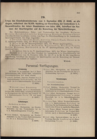 Verordnungs- und Anzeige-Blatt der k.k. General-Direction der österr. Staatsbahnen 18990909 Seite: 3