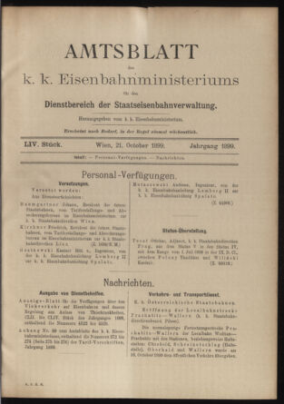 Verordnungs- und Anzeige-Blatt der k.k. General-Direction der österr. Staatsbahnen 18991021 Seite: 9