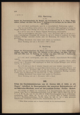 Verordnungs- und Anzeige-Blatt der k.k. General-Direction der österr. Staatsbahnen 18991030 Seite: 2