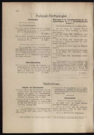 Verordnungs- und Anzeige-Blatt der k.k. General-Direction der österr. Staatsbahnen 18991114 Seite: 2