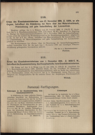 Verordnungs- und Anzeige-Blatt der k.k. General-Direction der österr. Staatsbahnen 18991202 Seite: 5