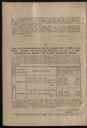 Verordnungs- und Anzeige-Blatt der k.k. General-Direction der österr. Staatsbahnen 19000103 Seite: 2