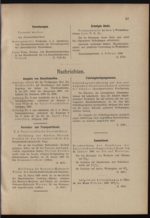 Verordnungs- und Anzeige-Blatt der k.k. General-Direction der österr. Staatsbahnen 19000126 Seite: 5