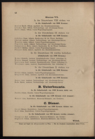 Verordnungs- und Anzeige-Blatt der k.k. General-Direction der österr. Staatsbahnen 19000129 Seite: 16