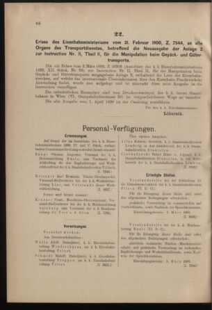 Verordnungs- und Anzeige-Blatt der k.k. General-Direction der österr. Staatsbahnen 19000224 Seite: 4