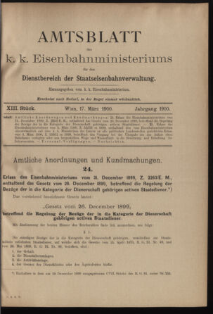 Verordnungs- und Anzeige-Blatt der k.k. General-Direction der österr. Staatsbahnen 19000317 Seite: 1