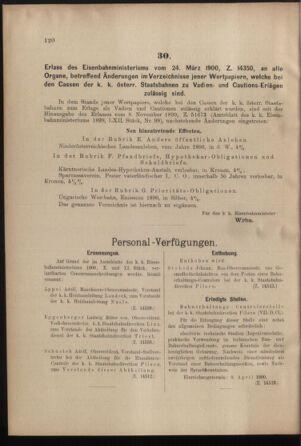 Verordnungs- und Anzeige-Blatt der k.k. General-Direction der österr. Staatsbahnen 19000331 Seite: 24