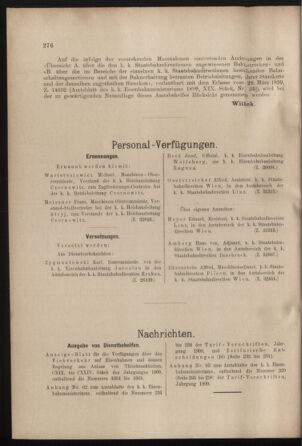 Verordnungs- und Anzeige-Blatt der k.k. General-Direction der österr. Staatsbahnen 19000721 Seite: 6