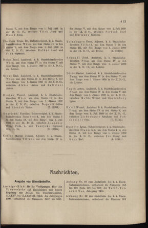 Verordnungs- und Anzeige-Blatt der k.k. General-Direction der österr. Staatsbahnen 19001110 Seite: 13